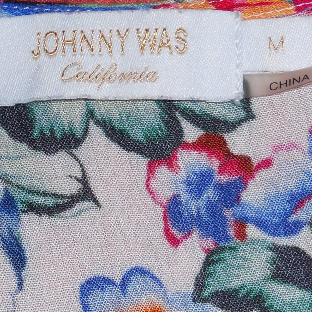 Johnny Was California M Floral Pattern Caftan Lounge/Beach Dress - Picture 7 of 9
